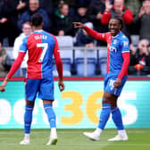 Eberechi Eze and Michael Olise celebrate Palace's second goal against West Ham