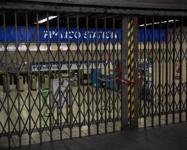 Pimlico station was closed on Friday morning due to industrial action