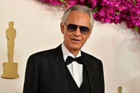 Italian tenor Andrea Bocelli at the 2024 Oscars. (Photo by FREDERIC J. BROWN/AFP via Getty Images)