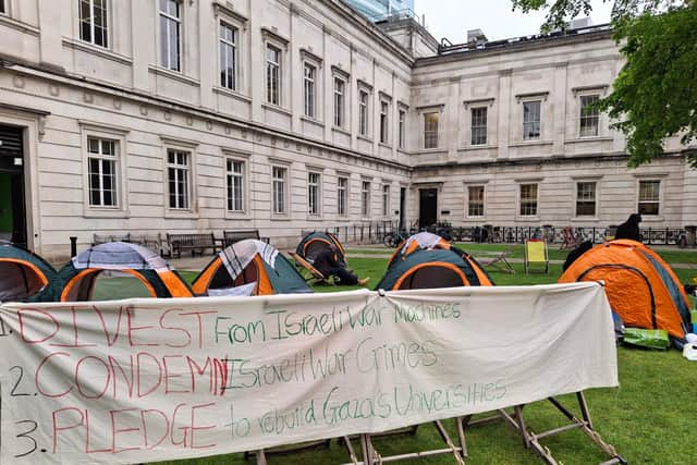 Tents pitched on campus at UCL. Credit: Prof Hanna Kienzler