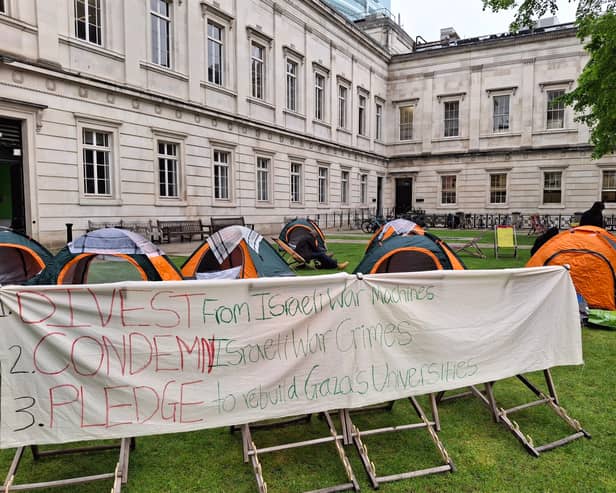 Tents pitched on campus at UCL. Credit: Prof Hanna Kienzler