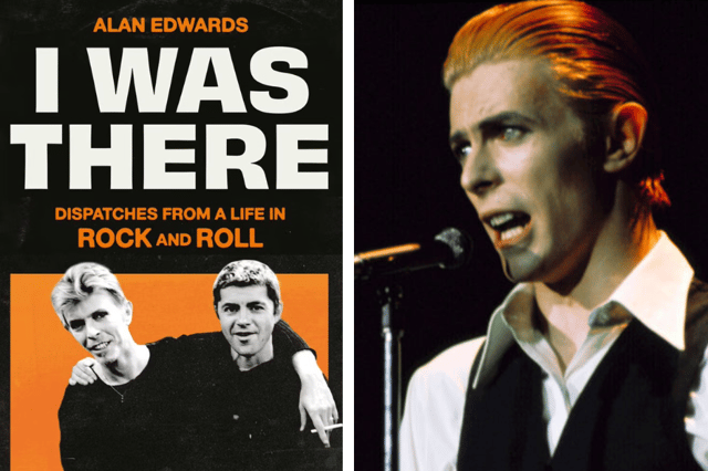David Bowie on the cover of Alan Edwards' I Was There, and on stage at the Empire Pool in Wembley in May 1976.