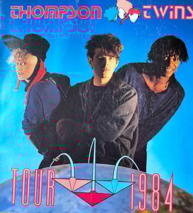 Thompson Twins classic line up of 40 years ago Alannah Currie, Tom Bailey and Joe Leeway
