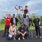 Boxer Denzel Bentley with knife crime charity Steel Warriors.