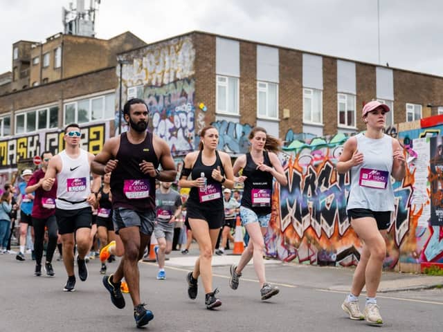 Runners taking part in the Hackney Half Marathon