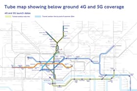 Tube Map showing below ground 4G and 5G coverage 