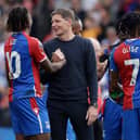 Oliver Glasner and Crystal Palace star man Eberechi Eze following 5-0 win over Aston Villa