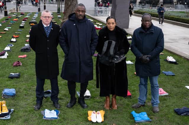 Patrick Green, pictured left with Idris Elba, Yemi Hughes and Bishop Mark Nicholson