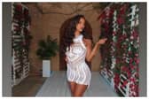 Love Island’s Maya Jama once again stole the show in a white crochet mini dress. Picture:mayajama/Instagram