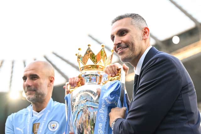Khaldoon Al Mubarak, Chairman of Manchester City, and Pep Guardiola