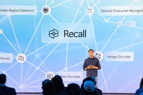 Microsoft Corporate Vice President, Windows and Devices Pavan Davuluri speaks about Recall. Photo by JASON REDMOND/AFP via Getty Images