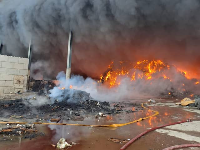 The fire broke out at a waste recycling centre in Edmonton