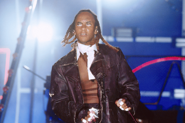 MC Maxim, performing live on the main stage with The Prodigy at Leeds Festival 2002. The electronica giants will be performing on the main stage at the Isle of Wight Festival 2024 at 10:30pm on Friday (Credit: Getty Images)