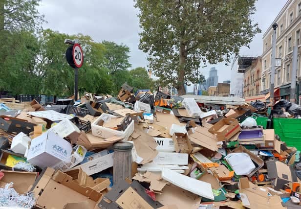 Piles of rubbish during the Tower Hamlets bin strike last year