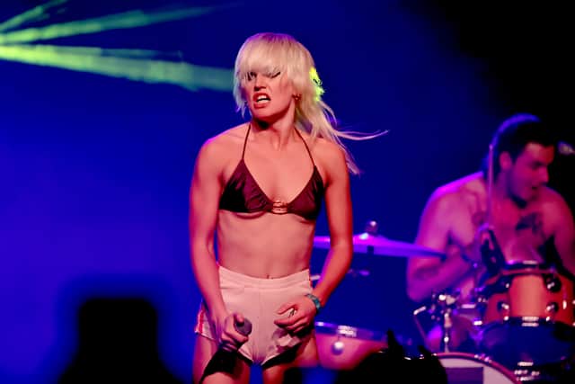  Amy Taylor of Amyl and the Sniffers performs on the Sonora stage during the 2022 Coachella Valley Music And Arts Festival on April 22, 2022 in Indio, California. Could they be the secret act at Glastonbury Festival 2024 this year?