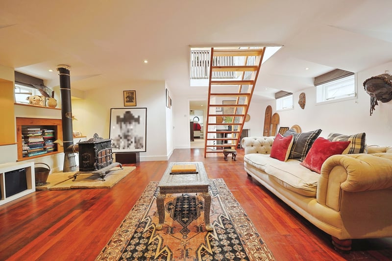 This houseboat has 2900 sq ft of well-planned internal space. 