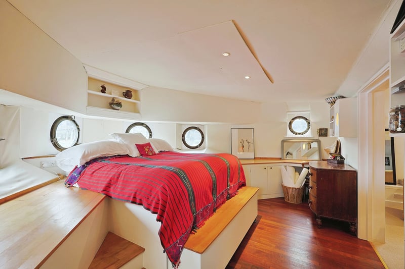 The houseboat has four bedrooms on board