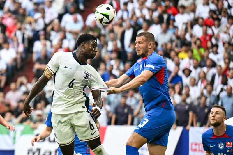 Was beaten in the air in the run-up to the Slovakia opener. Covered a Kyle Walker mistake well in the first half and his early yellow was somewhat a result of Trippier's pass. Got his head on the throw-in to tee up the Bellingham volley and change the game.