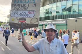 Protests outside Wimbledon on first day of Championships