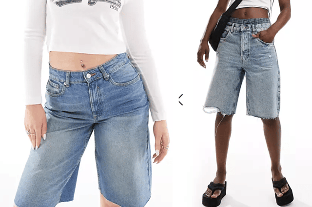 Hourglass jorts or distressed denim 