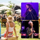 (Top to bottom right) Chaka Khan and Dionne Warwick are among the big names heading to Glynde Place this weekend for the 2024 Love Supreme jazz festival (Credit: Love Supreme/Getty Images)