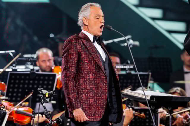 Andrea Bocelli will perform at London’s O2 Arena tonight and tomorrow