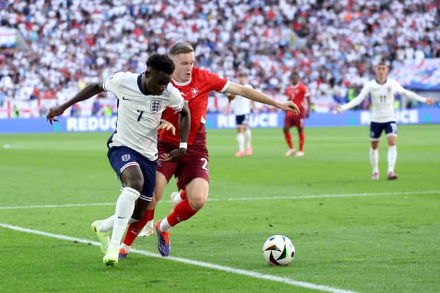 Bukayo Saka was lively in the first half.