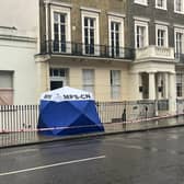 A crime scene has been set up on Taviton Street in Camden