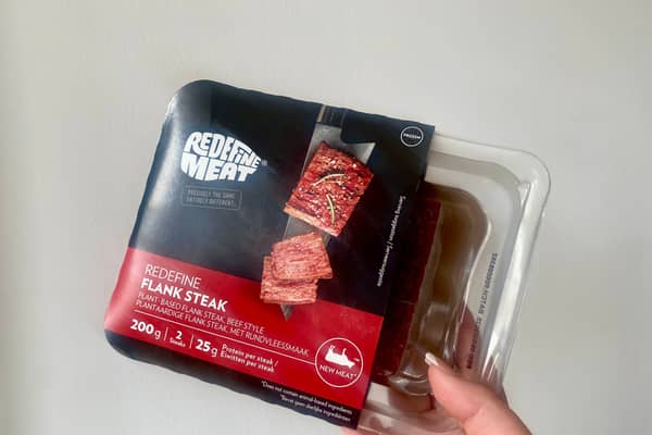 Redefine Meat plant-based flank steak.