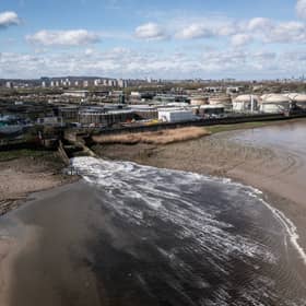 Discharge is seen flowing into the River Thames at Crossness sewage treatment works in March 2024 (Photo: Dan Kitwood/Getty Images)