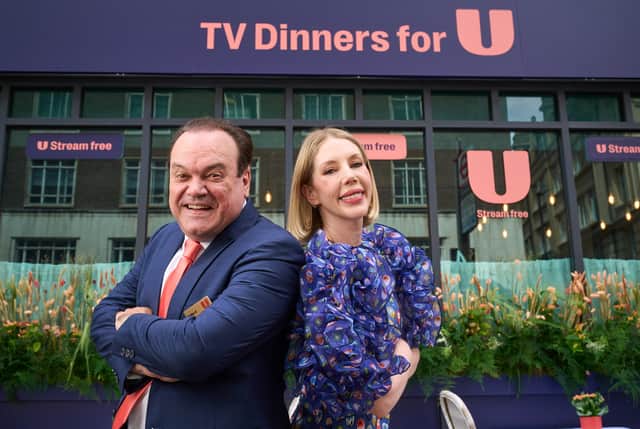 Comedian and writer Katherine Ryan and actor Shaun Williamson were the first guests and Maitre'd at 'TV Dinners For U'