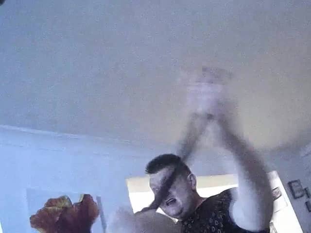 Video grab from police bodycam footage of PC Maverick Reddington being attacked by Mark Fox.