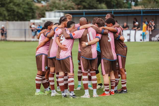 Corinthian-Casuals team ahead of their game against Westfield