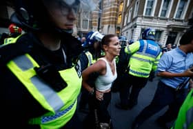 The protest was held in reaction the Government's response to the fatal stabbings in Southport on July 29. 