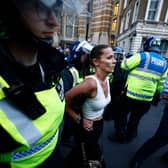 The protest was held in reaction the Government's response to the fatal stabbings in Southport on July 29. 