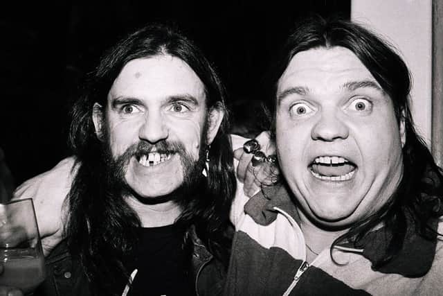 Lemmy Kilmister and Meat Loaf at Wembley in 1982