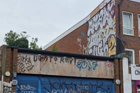 The artwork had appeared on a satellite dish in Rye Lane, Peckham