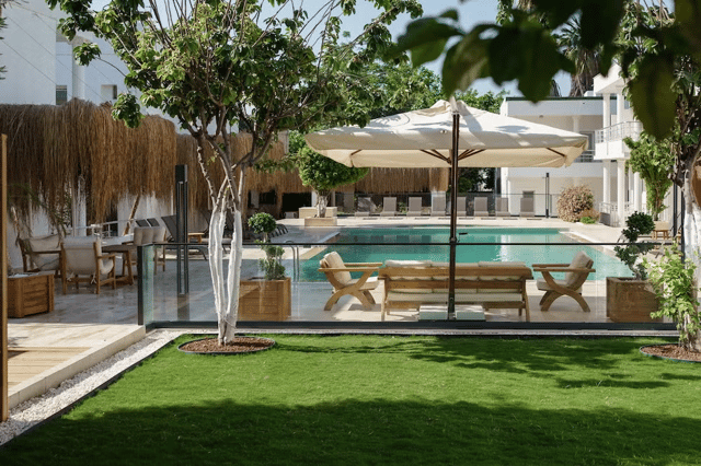 Lounge by the pool at the Costa Maya Bodrum on the Aegean Coast