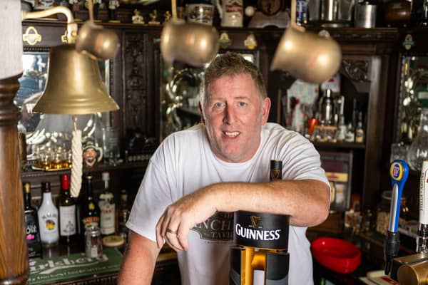 Kev Marchant owner of The Winchester, which has been voted Britain's Best Pub Shed. 