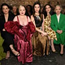 Marisa Abela, Nicola Coughlan, Gala Gordon, Lily James and Kristin Scott Thomas attend the ERDEM show during London Fashion Week February 2024 at The British Museum