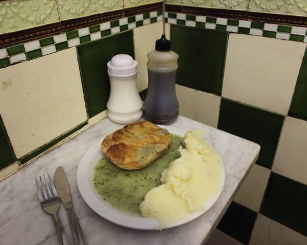 Pie, mash and liquor is a typically British meal made famous in East London 