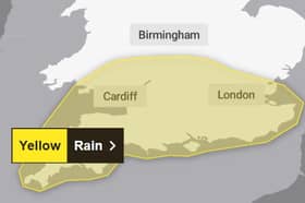 The Met Office has issued a rain warning for London