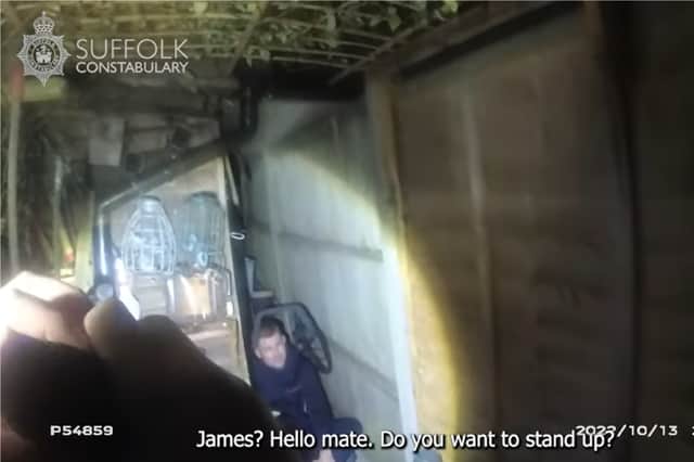 James Ashman was caught hiding behind a garden shed.
