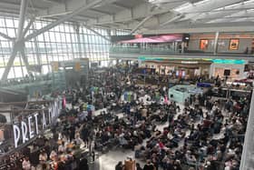 Heathrow airport on Sunday as a number of flights were cancelled