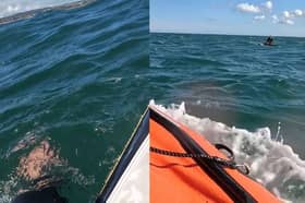 Windsurfer is rescued by RNLI after boom snapped.