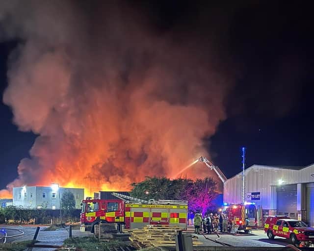 A fire at a recycling centre in Hovefields Avenue, Basildon.