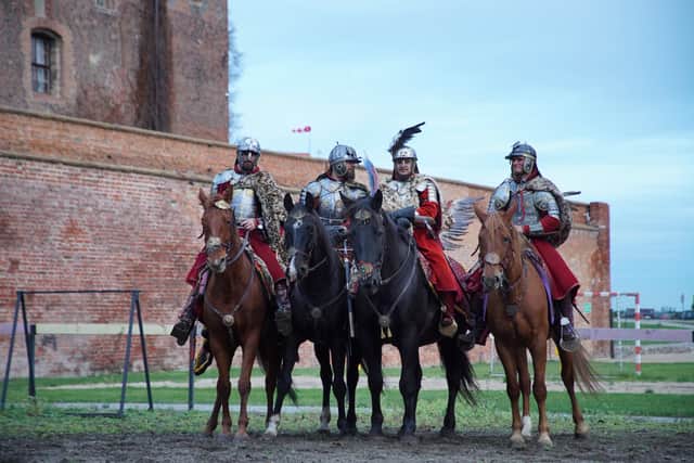 Winged Hussar reenactors, Poland. The Winged Hussars were an elite Polish cavalry unit