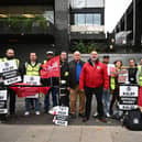 Mick Whelan, general secretary of Aslef joins a picket line