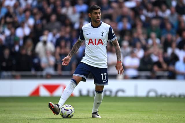 Cristian Romero in action for Spurs in recent north London derby.