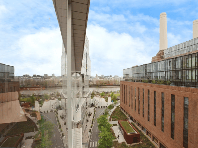 The flat has a breath-taking view of the Grade II listed Power Station